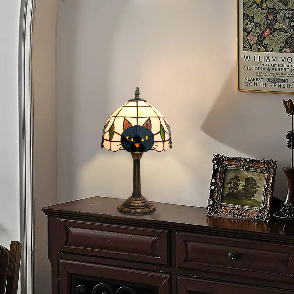 Black Cat Table Lamp for Bedroom Nightstand Decor,Animal Nursery Bedside Lamp for Kid Study Room,Cute Desk Lamp for Girl Room