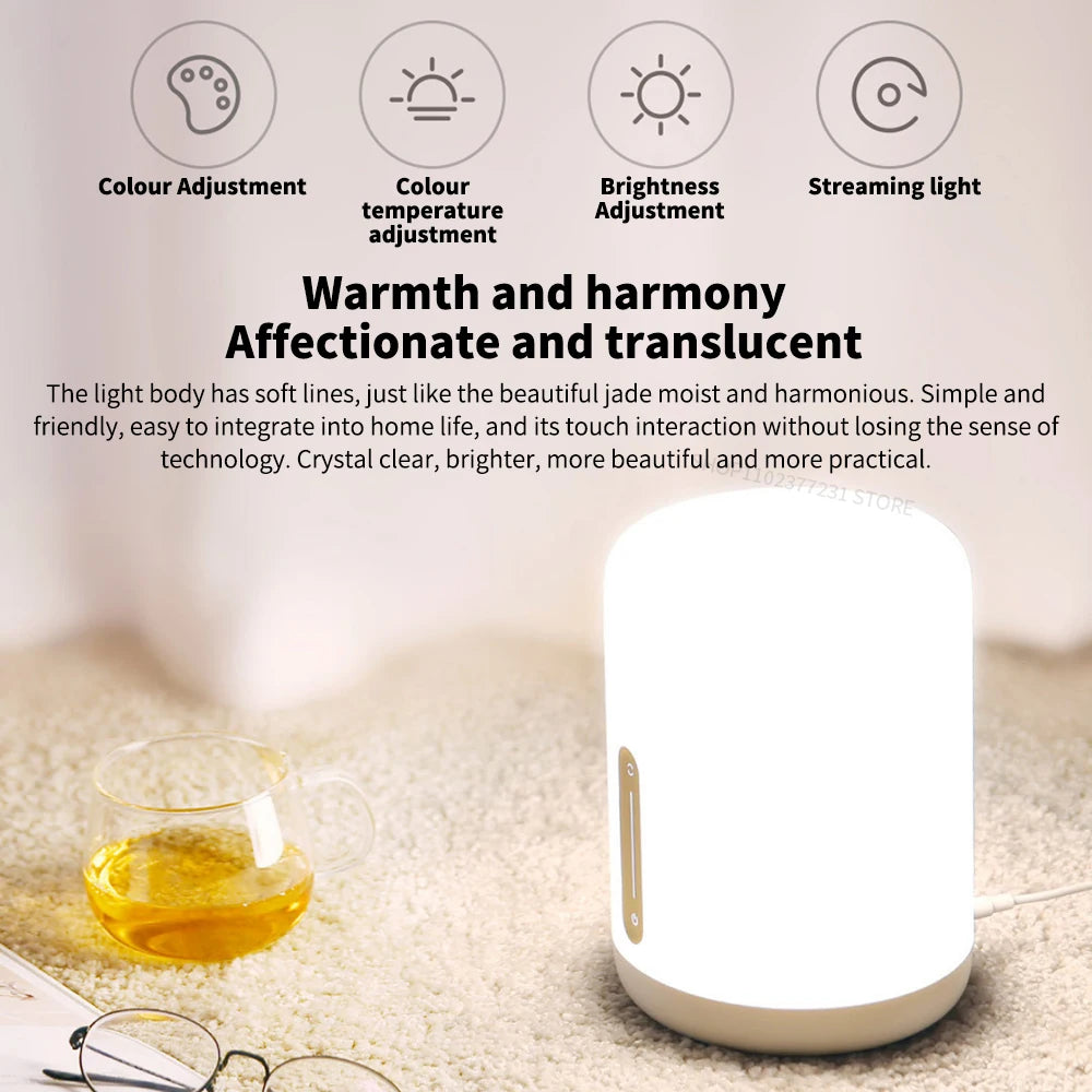 NEW MIJIA Bedside Lamp 2 Smart Table LED Night Light Colorful 400 Lumens Bluetooth WiFi Touch Control for Apple HomeKit Siri