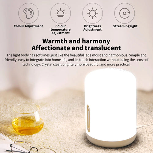 NEW MIJIA Bedside Lamp 2 Smart Table LED Night Light Colorful 400 Lumens Bluetooth WiFi Touch Control for Apple HomeKit Siri